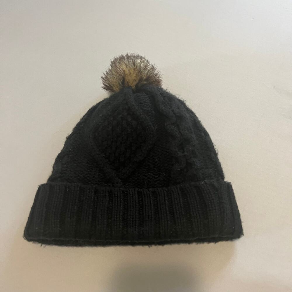 5/ $25  Angela & William black knit winter hat OS
